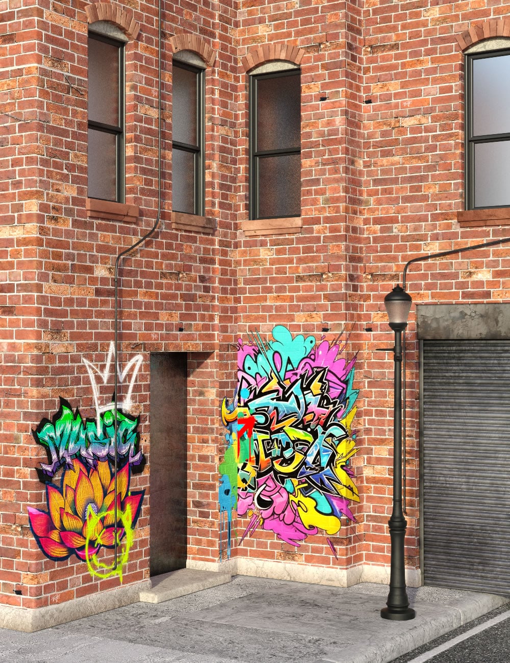 Graffiti Street Scene Daz 3D