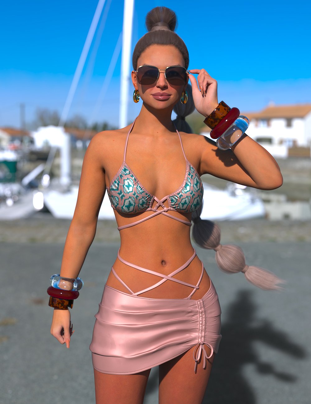 InStyle - X-Fashion Criss Cross Swimsuit for Genesis 9 Add-On