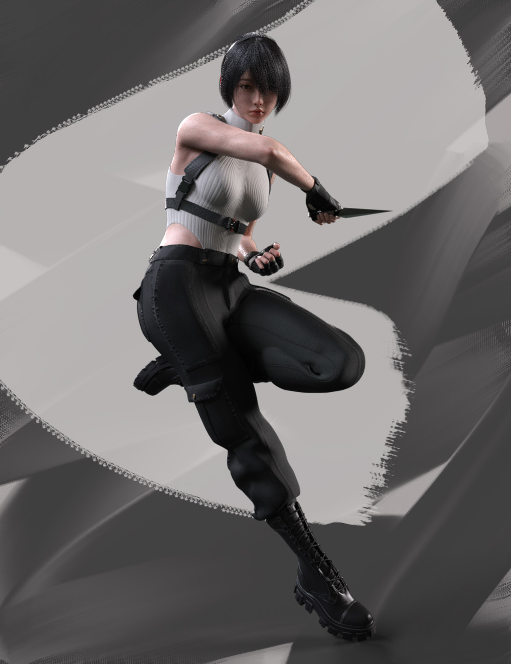 KuJ Ninja Poses for Genesis 9 by: Kujira, 3D Models by Daz 3D