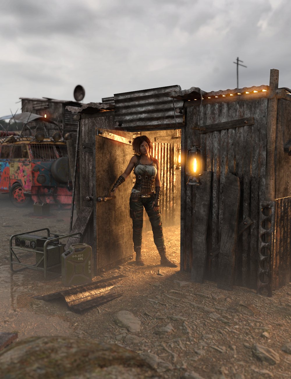 Post Apocalyptic Huts 1 by: Enterables, 3D Models by Daz 3D