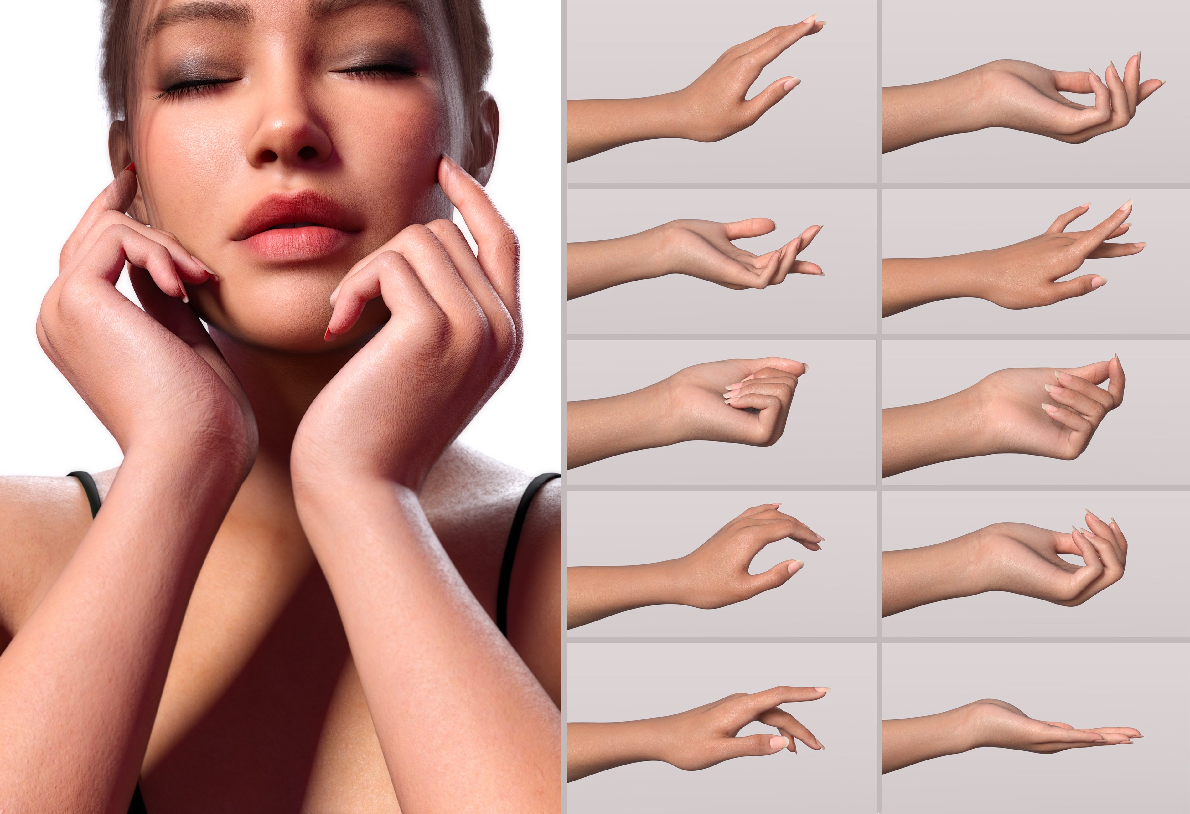 Z Feminine Hands for Genesis 9 and 8 Female