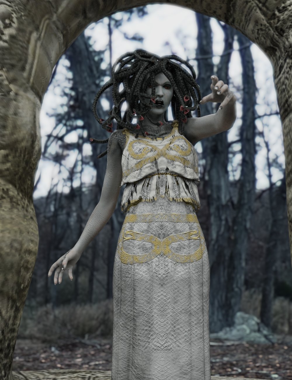 Medusa for V4 by: Sixus1 Media, 3D Models by Daz 3D