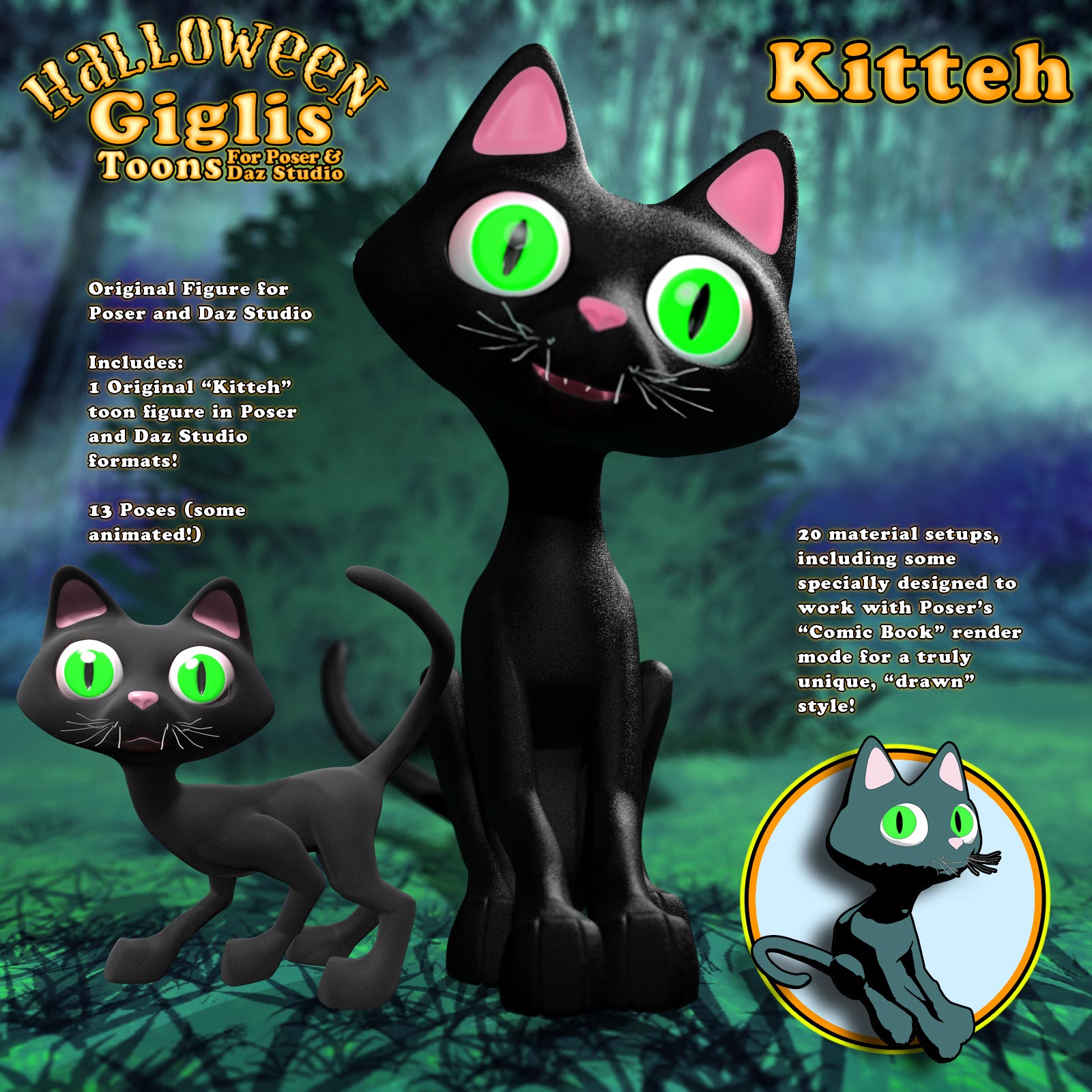 Gigli Halloween - Kitteh by: Sixus1 Media, 3D Models by Daz 3D