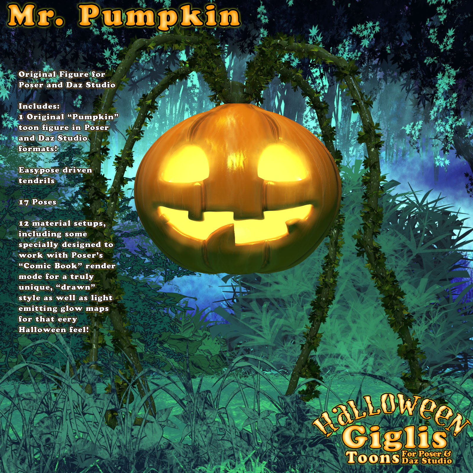 Gigli Halloween - Pumpkin by: Sixus1 Media, 3D Models by Daz 3D