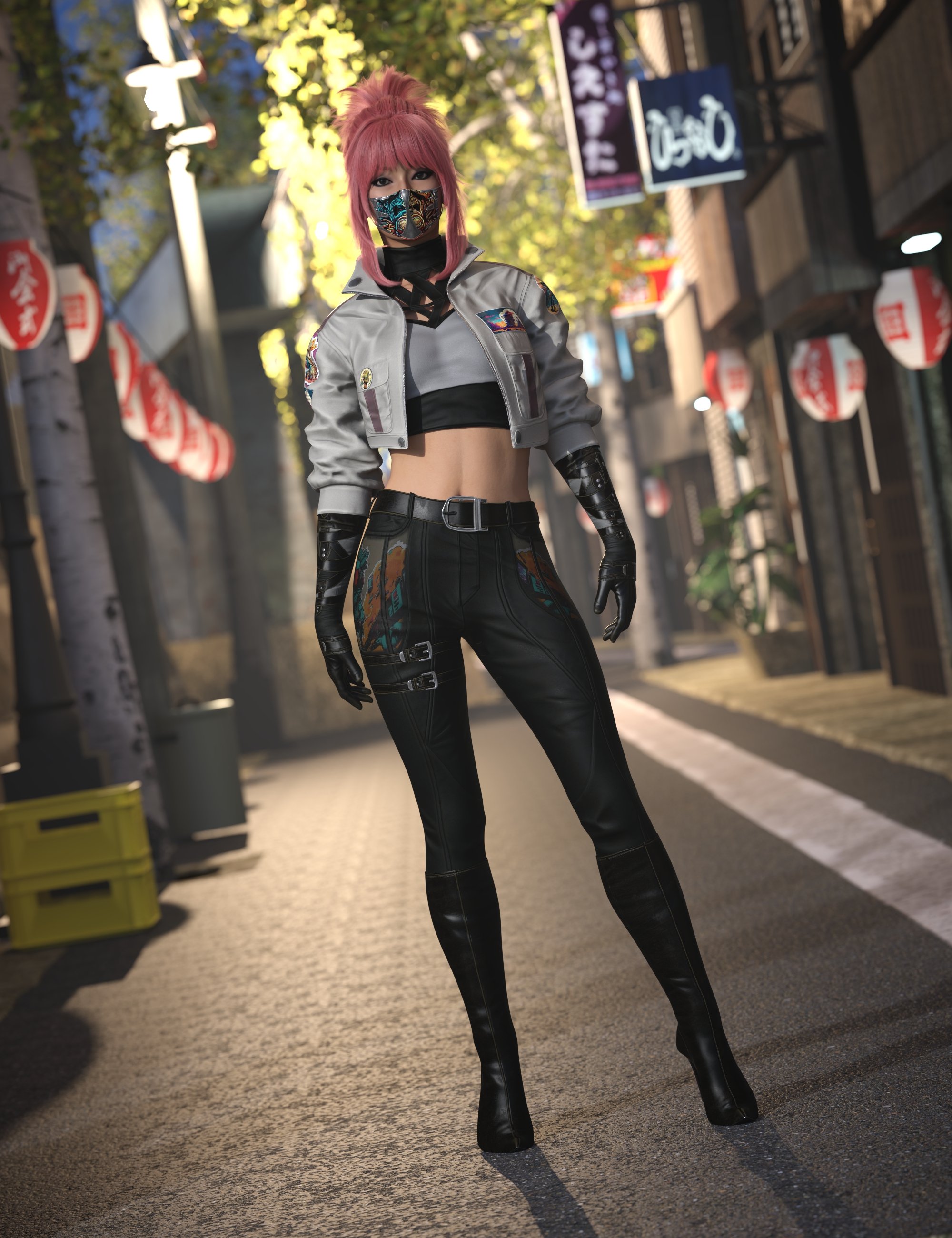 Urban Kunoichi Outfit for Genesis 9 by: Barbara BrundonUmblefugly, 3D Models by Daz 3D