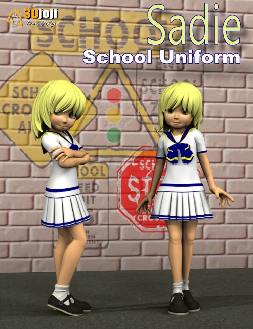 JP School Sadie by: 3djoji, 3D Models by Daz 3D