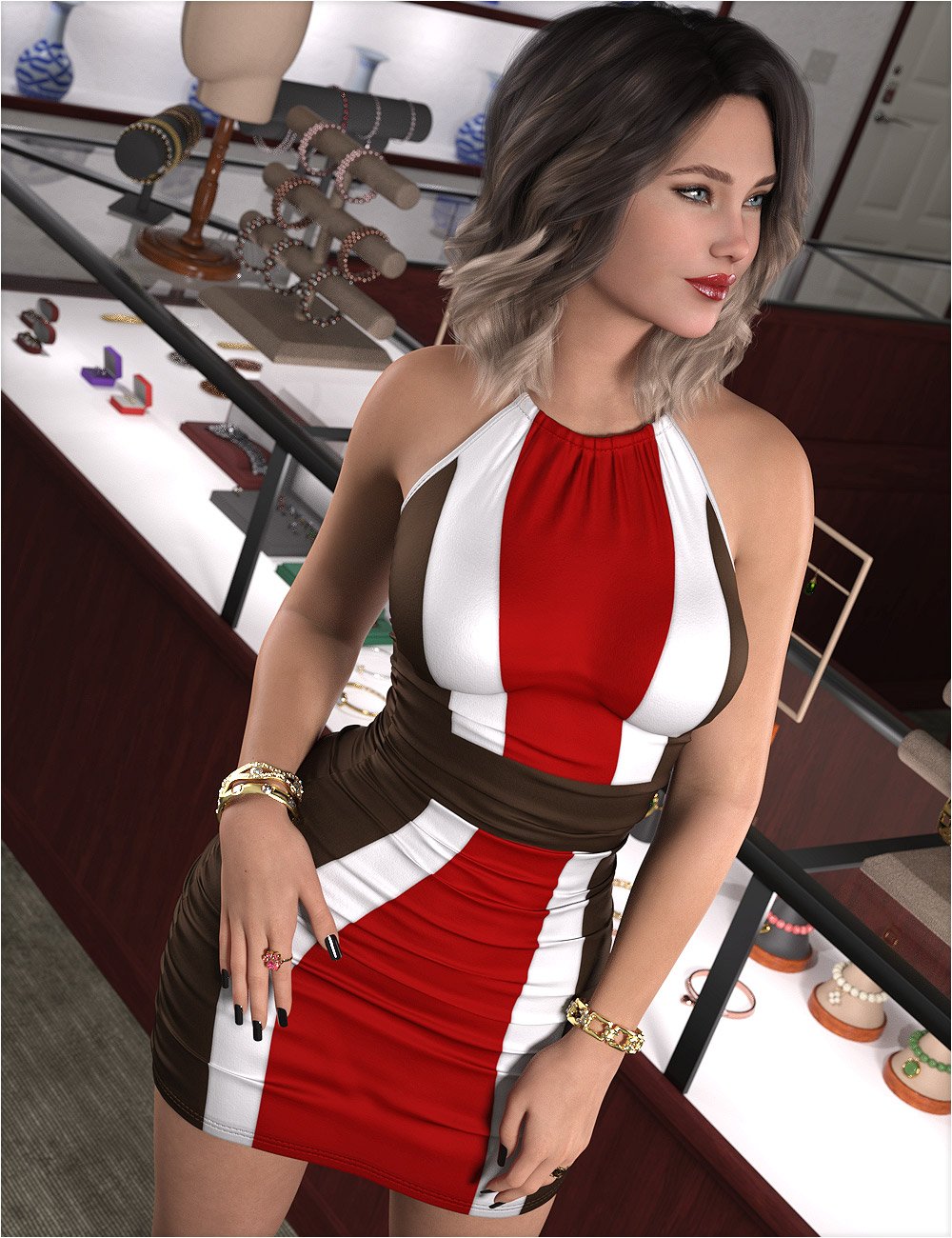 Desired Textures for dForce SU Halter Sheath Dress