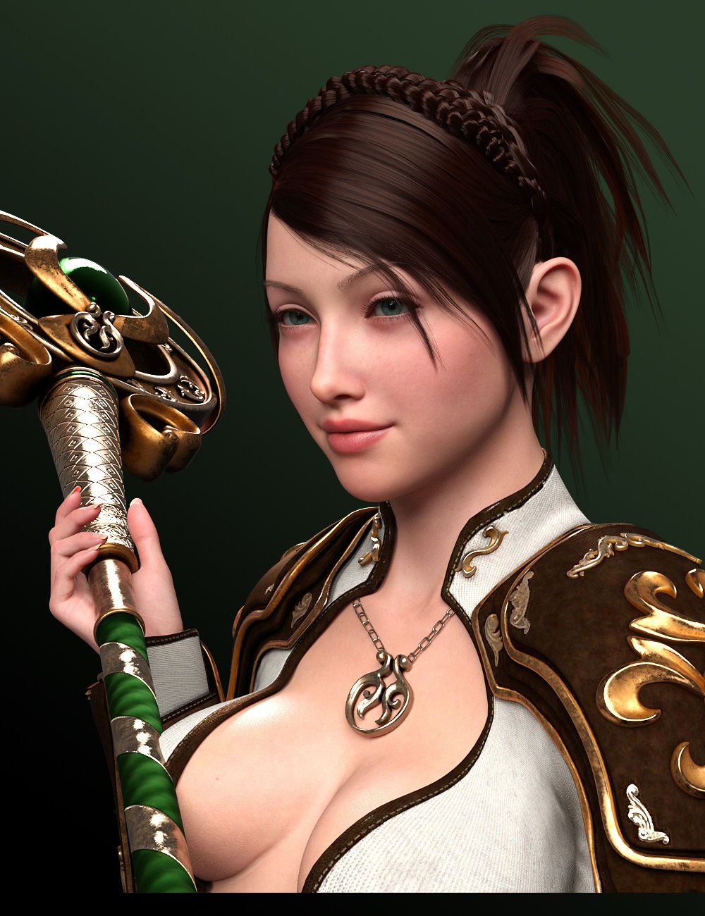 Battle Mage Hair for Genesis 8, 8.1 and 9 Females