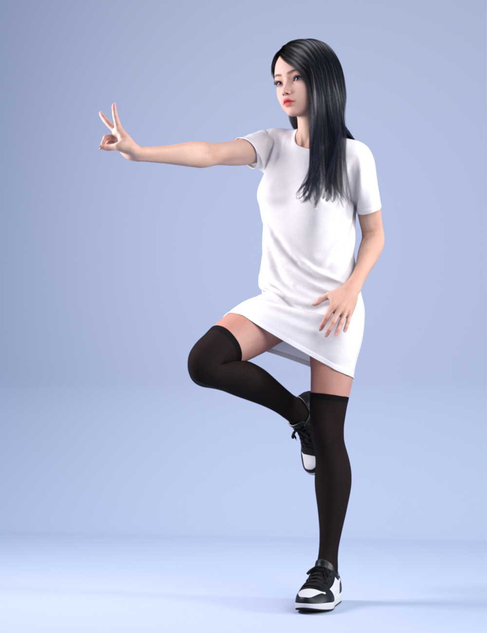 dForce HnC24 T-Shirt Dress Outfit for Genesis 9
