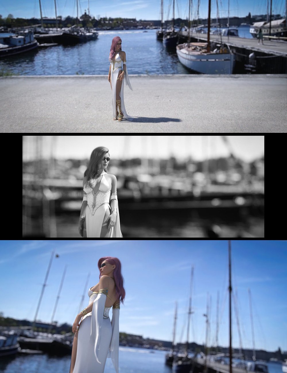 3D Photo Scenes - Stockholm Marina by: Dreamlight, 3D Models by Daz 3D