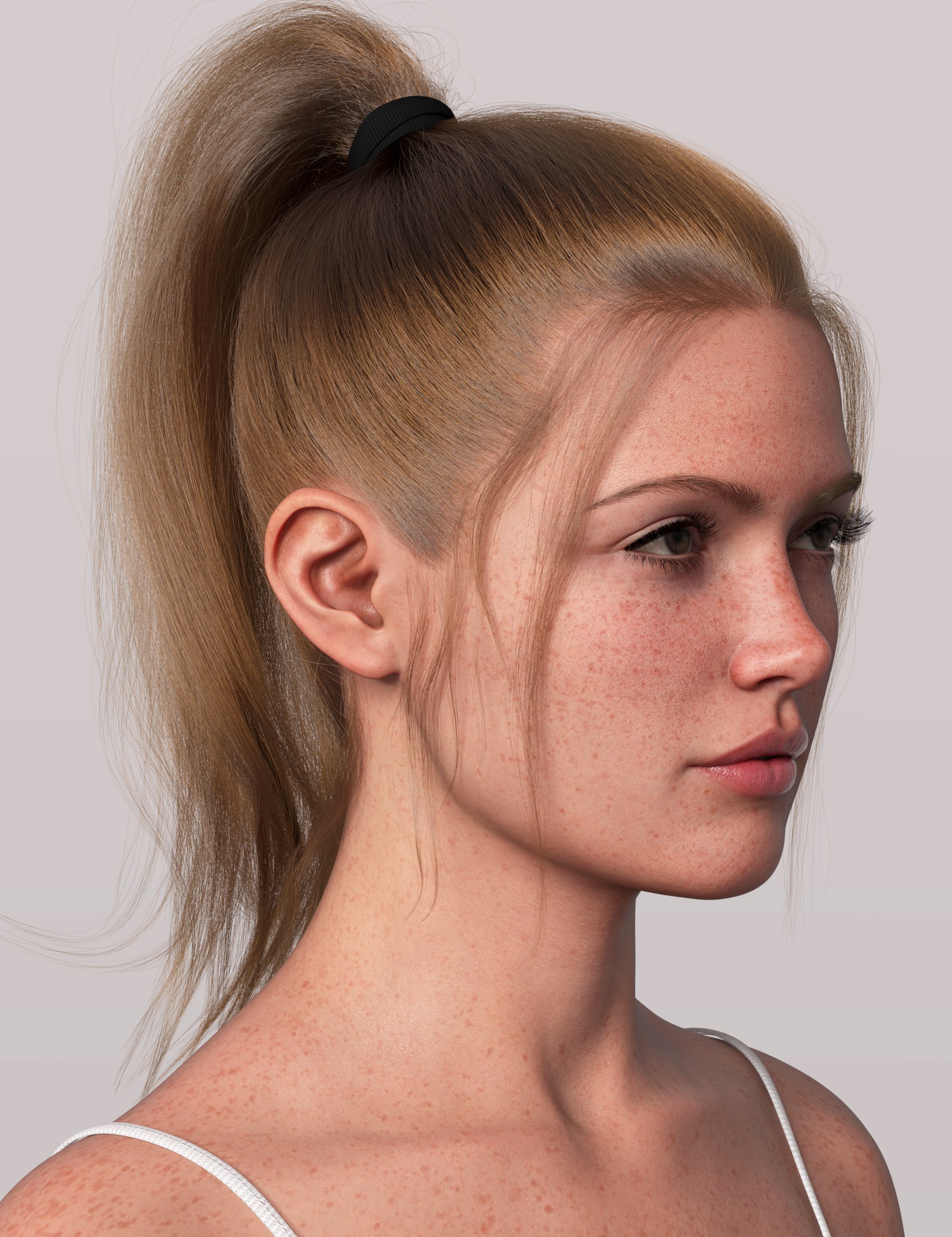 dForce Strand-Based Flirty Casual Ponytail Hair for Genesis 9