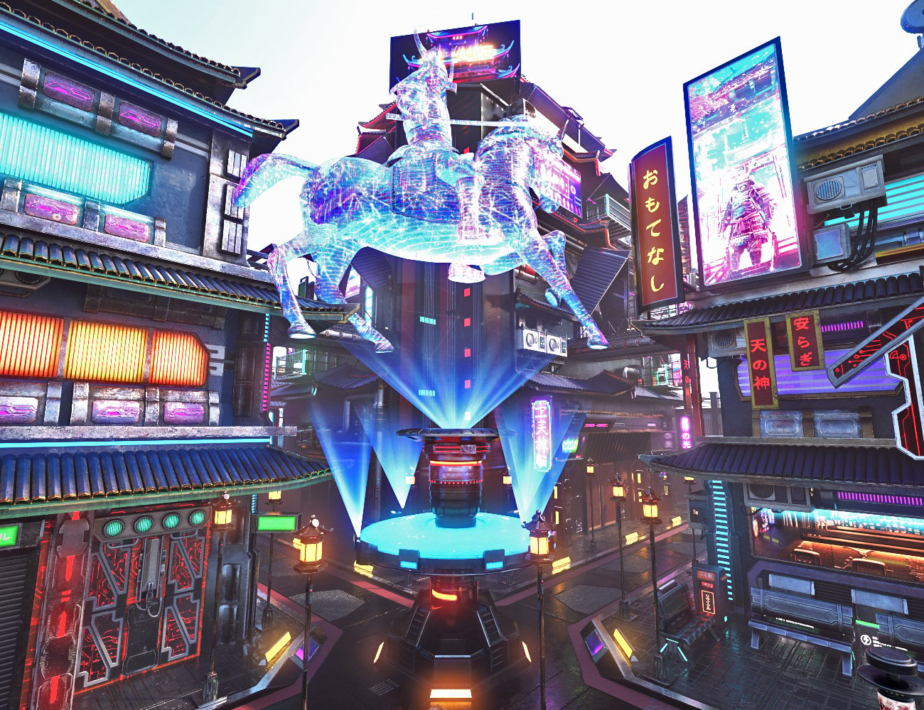 XI Cyberpunk Japanese Castle | Daz 3D