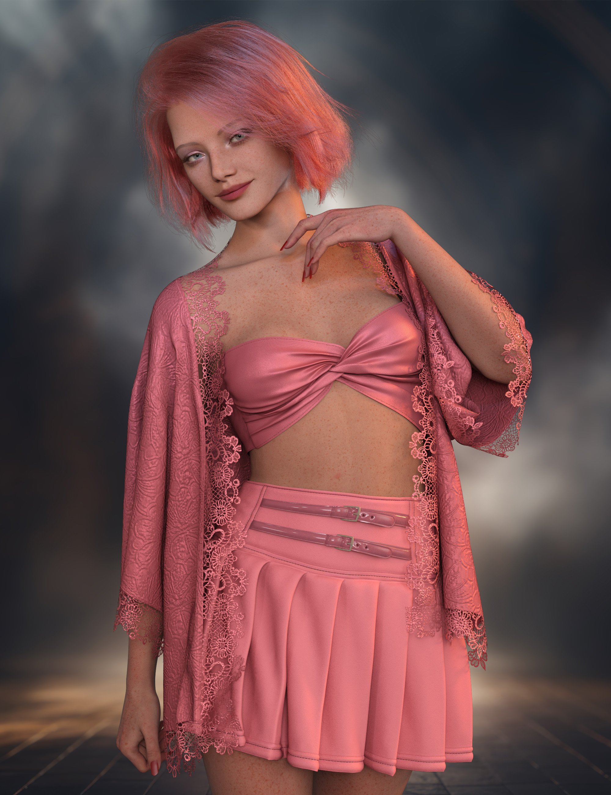 dForce Piper Outfit for Genesis 9 by: Nelmi, 3D Models by Daz 3D