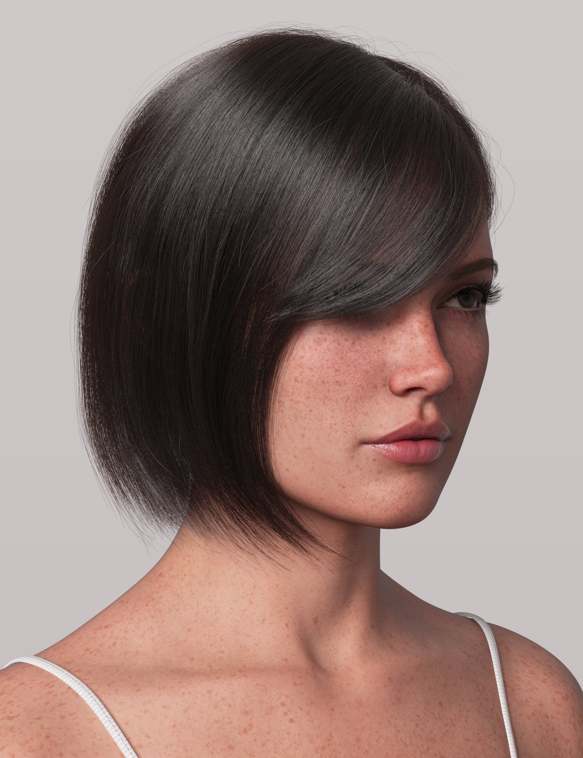 dForce Strand-Based Behind Ear Style Bob Hair for Genesis 9