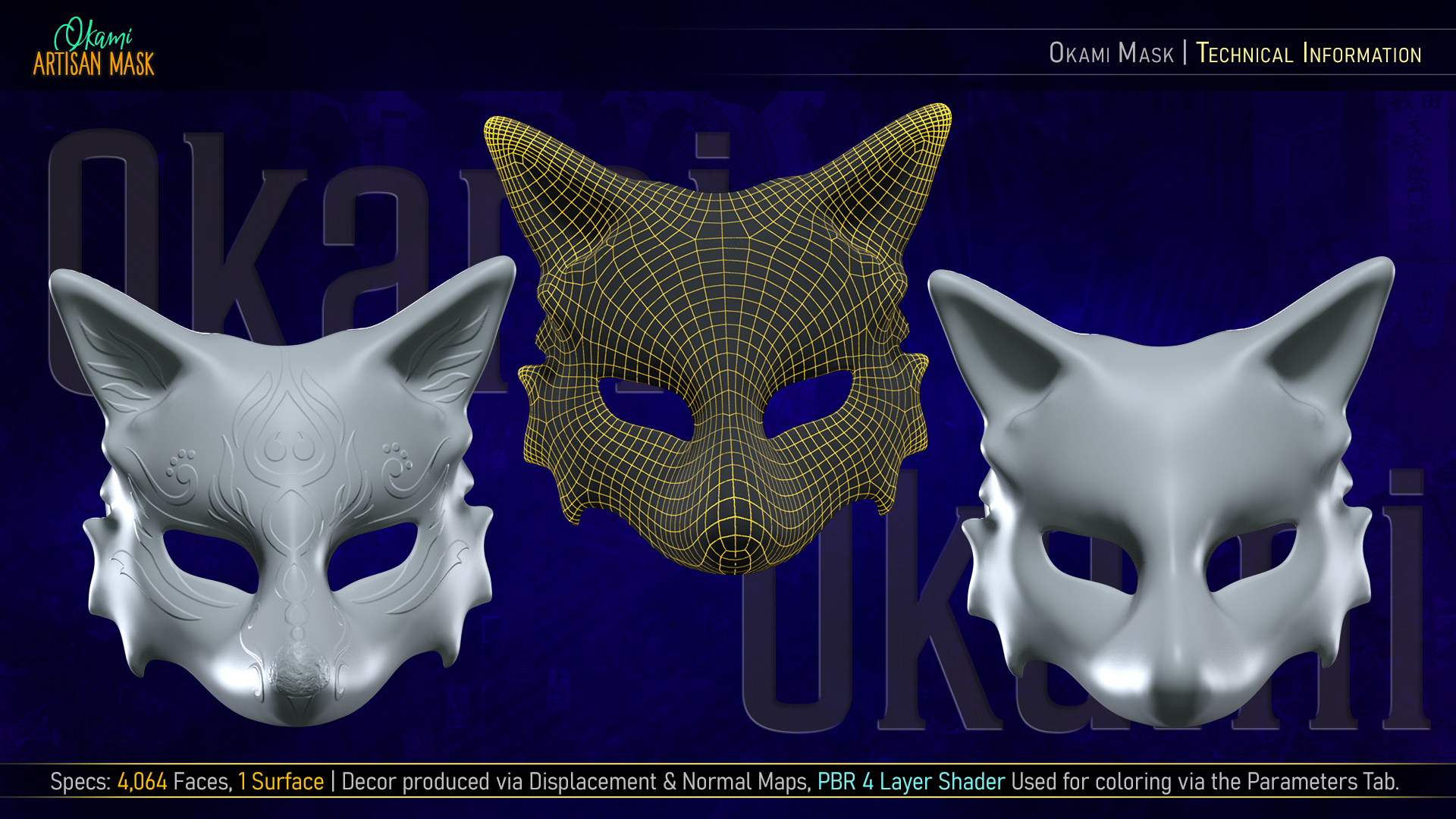 FPE Artisan Mask Okami for Genesis 8 and 9 | Daz 3D