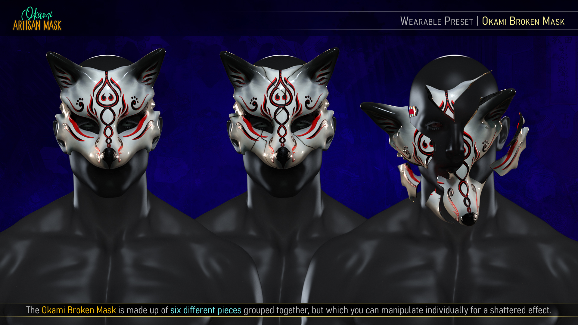 FPE Artisan Mask Okami for Genesis 8 and 9 | Daz 3D