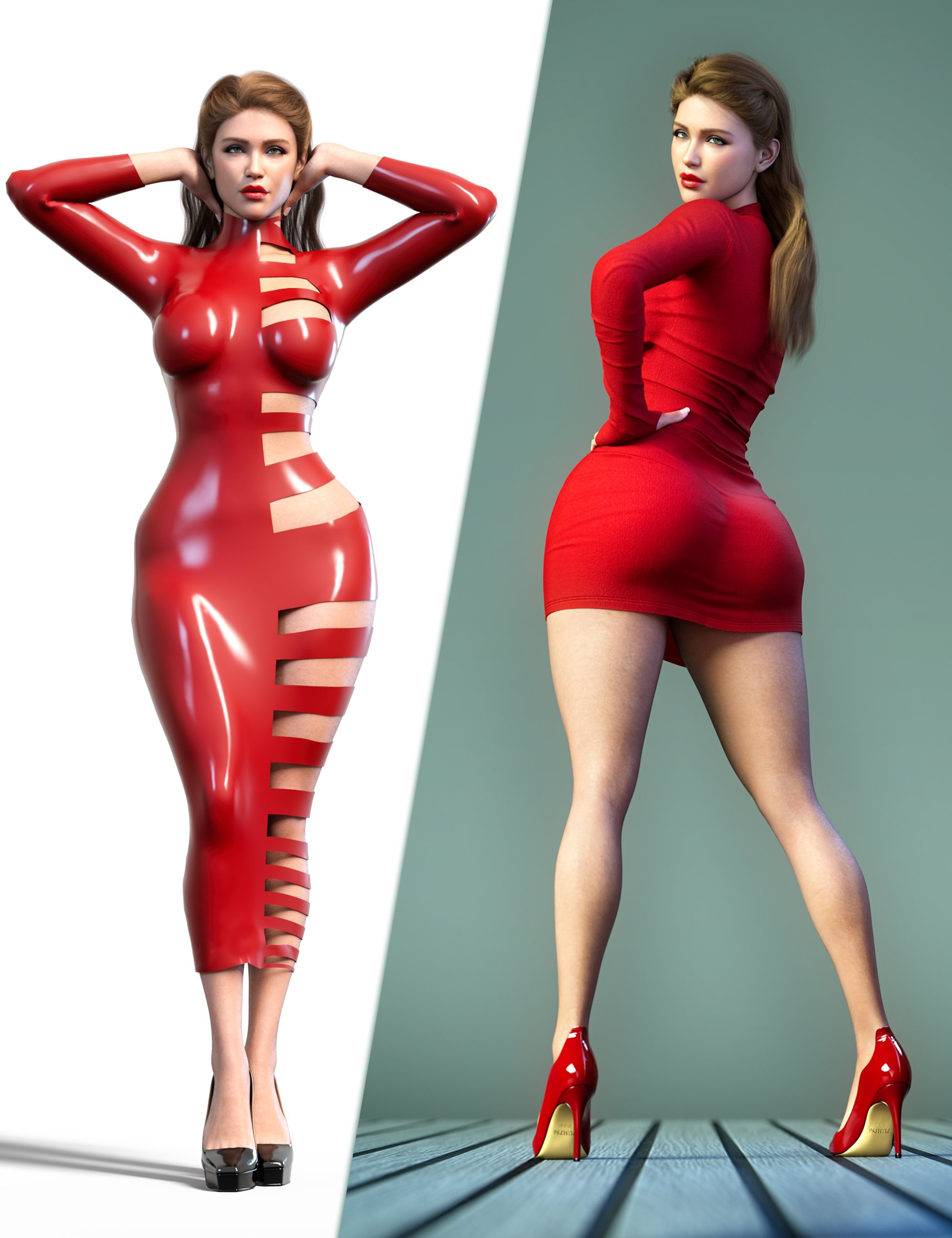 Z Bombshell Beauty Shape and Pose Mega Set for Genesis 9 and 8 Female by: Zeddicuss, 3D Models by Daz 3D