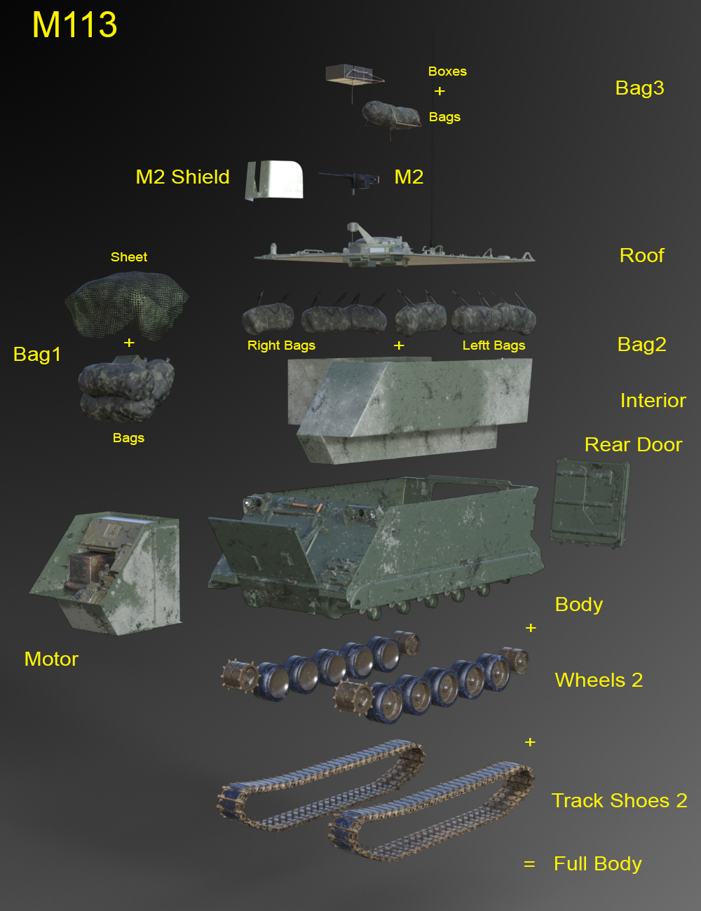 M113 Armored Personnel Carrier Daz 3D