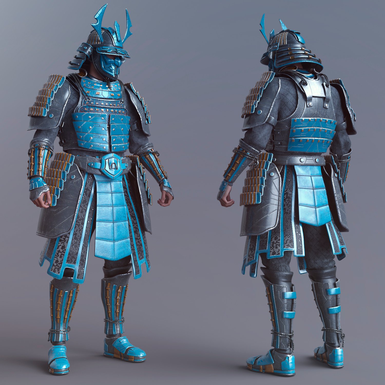 dForce Imperial Tech-Samurai Armor for Genesis 9 Add-On | Daz 3D