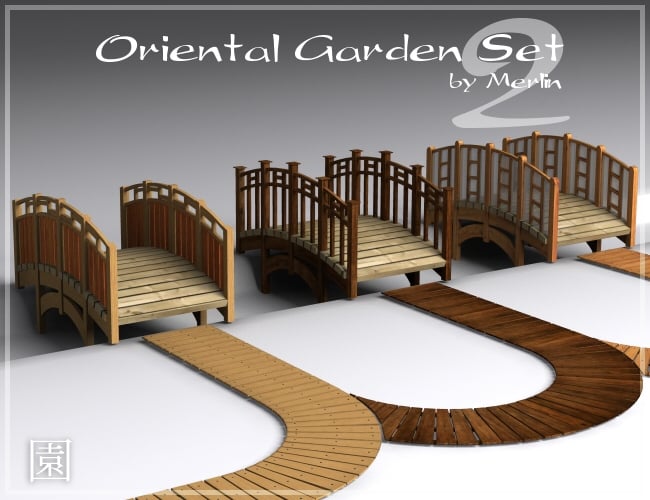 Oriental Garden Set 2 by Merlin by: Merlin Studios, 3D Models by Daz 3D