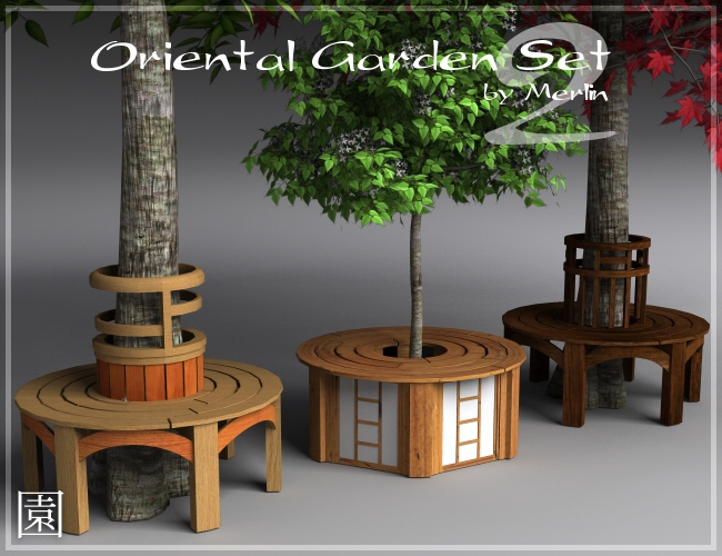 Oriental Garden Set 2 by Merlin by: Merlin Studios, 3D Models by Daz 3D