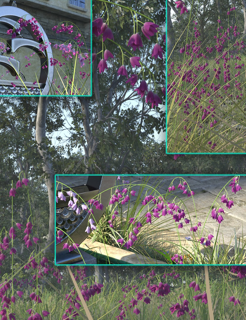 Cottage Garden Flowers - Angels Fishing Rods by: MartinJFrost, 3D Models by Daz 3D