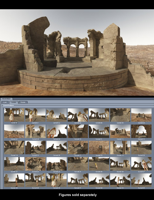 Movie Maker Temple Ruins Sunset Background Pack