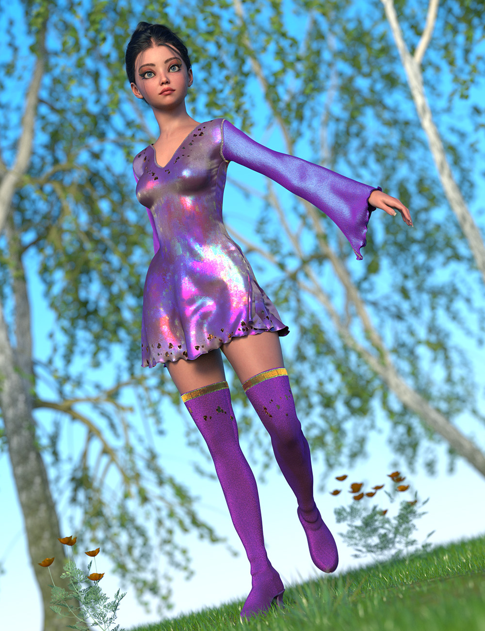 Whatever! Texture Add-On for dForce Fairy Flare Outfit Genesis 9 | Daz 3D