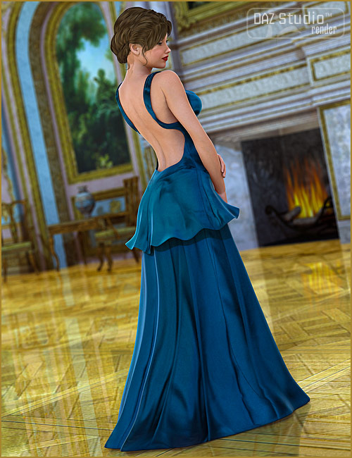 Evening Gown2 V4 by: Barbara Brundon, 3D Models by Daz 3D