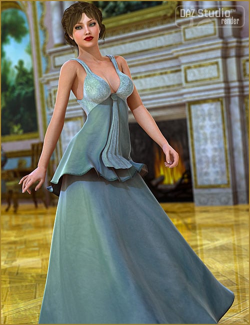 Evening Gown2 V4 by: Barbara Brundon, 3D Models by Daz 3D