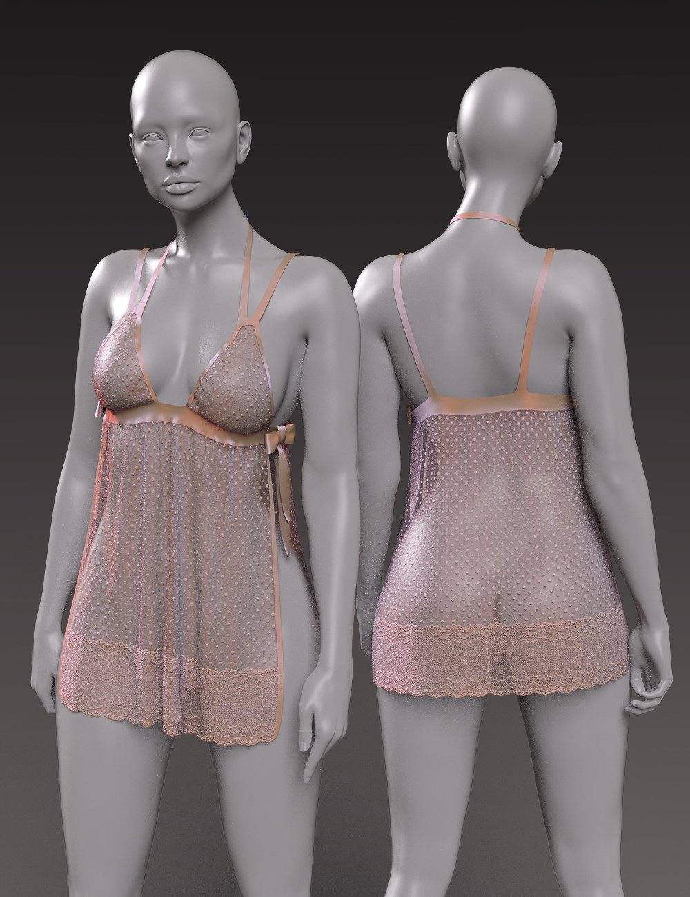 VERSUS - dForce Double Strap Chemise for Genesis 9 Add-On