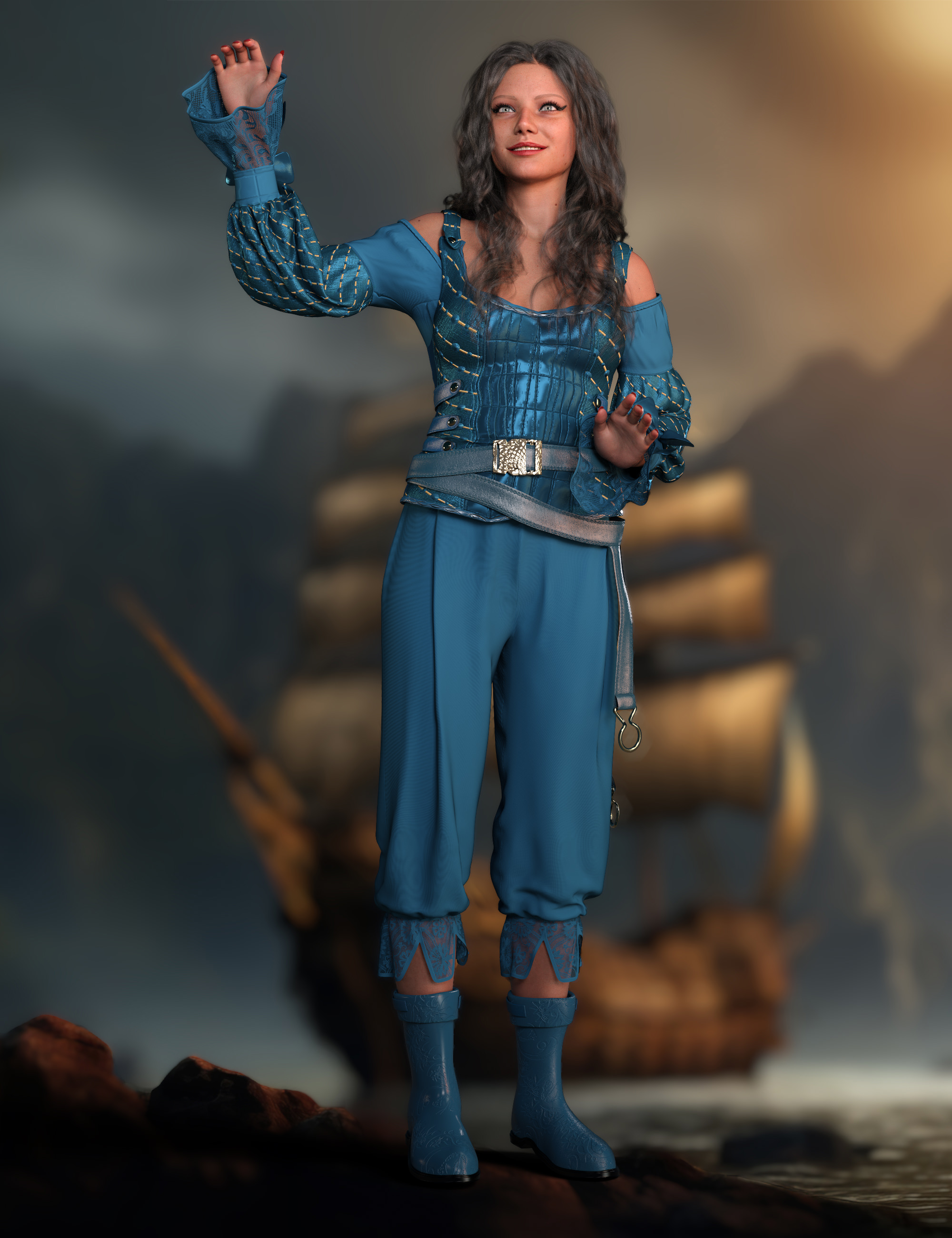 dForce Isolda Outfit for Genesis 9