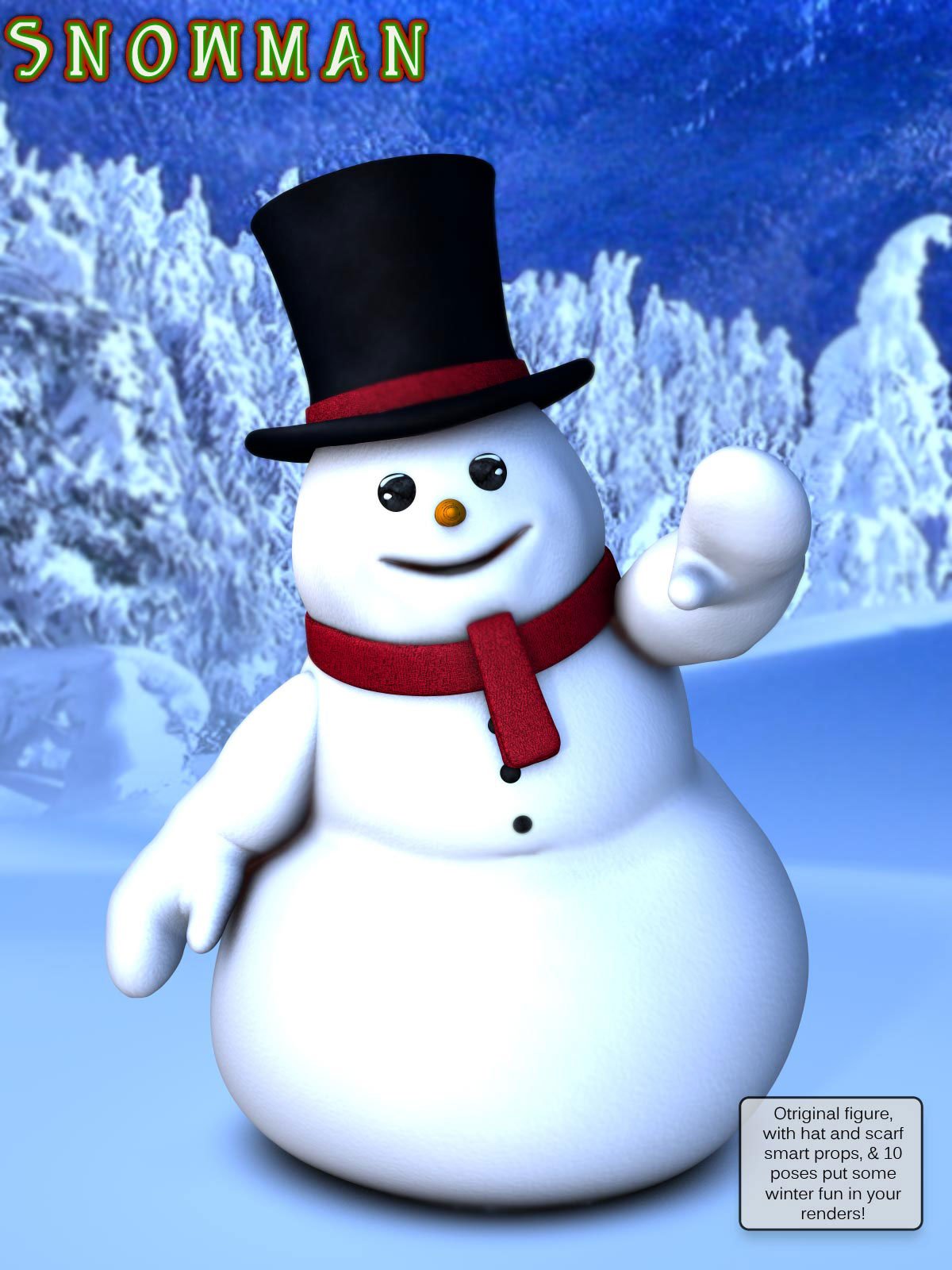 S1M Snowman by: Sixus1 Media, 3D Models by Daz 3D