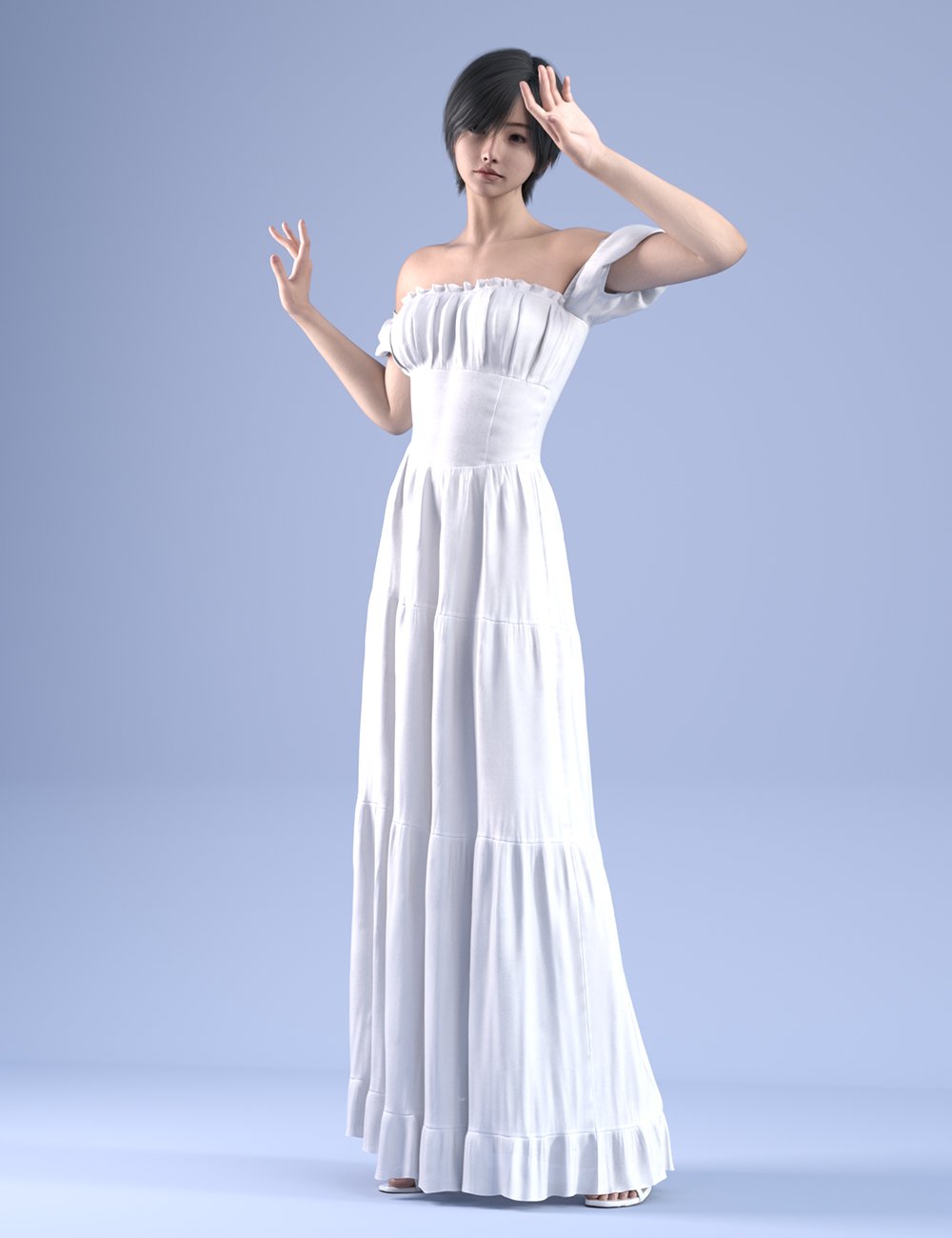 dForce HnC24 Off Shoulder Dress for Genesis 9