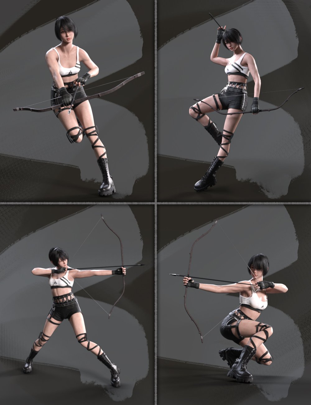KuJ Girl's Bow and Arrow Poses for Genesis 9