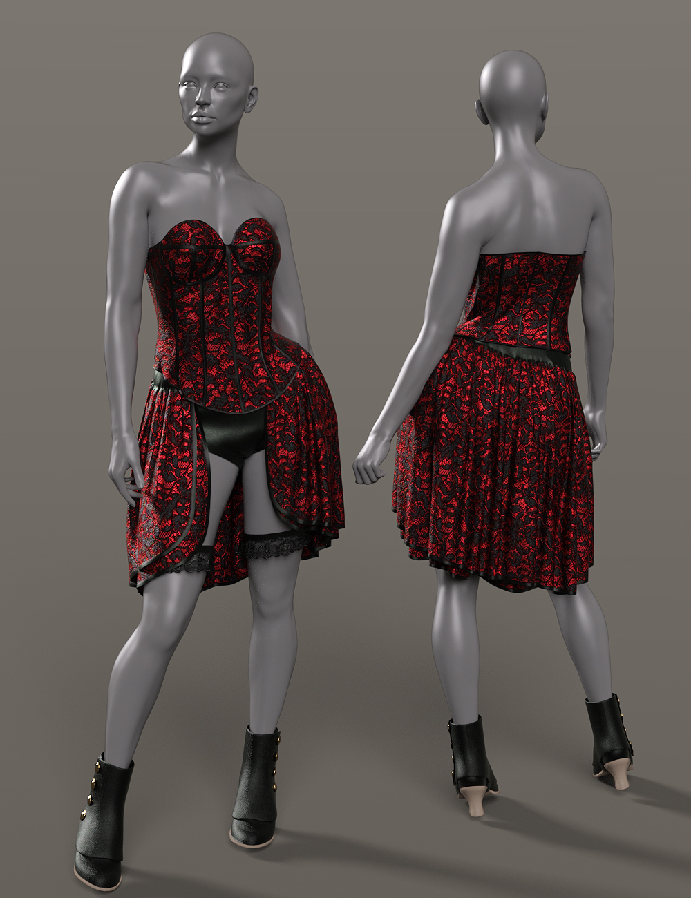 InStyle - dForce Sideshow Burlesque Outfit for Genesis 9 Add-On