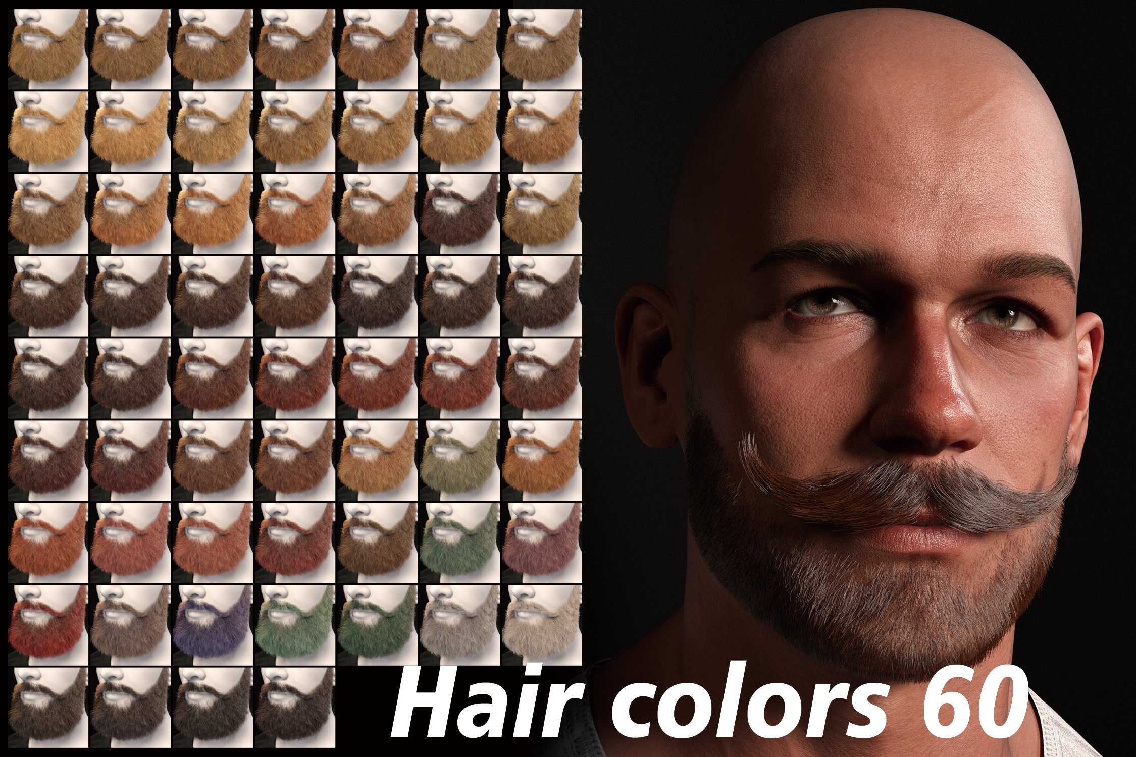 dForce FE Beards Of All Shapes for Genesis 9 | Daz 3D