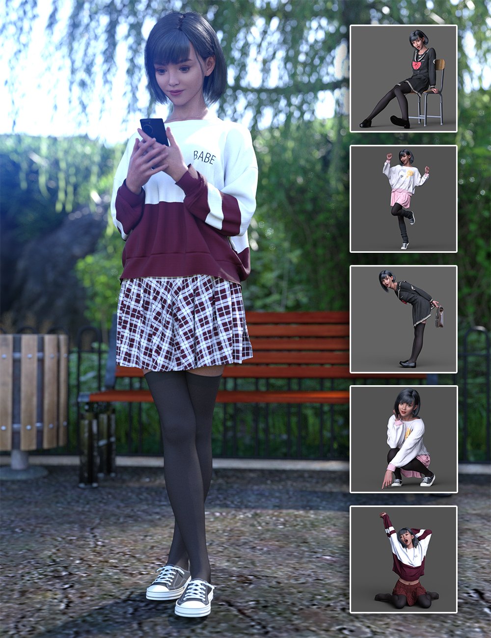 Cute Poses For Victoria 9 by: aurora, 3D Models by Daz 3D