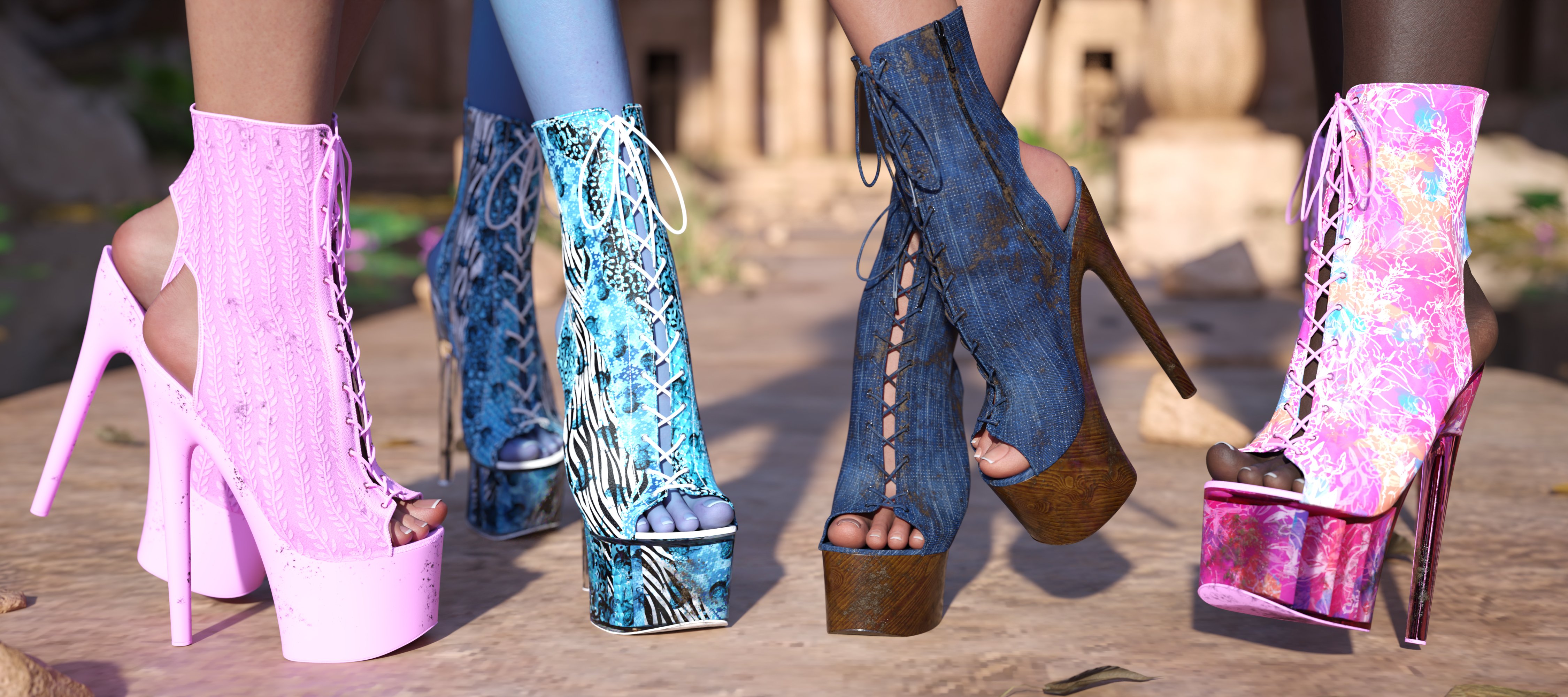 Textras For CW Ruby High Heels