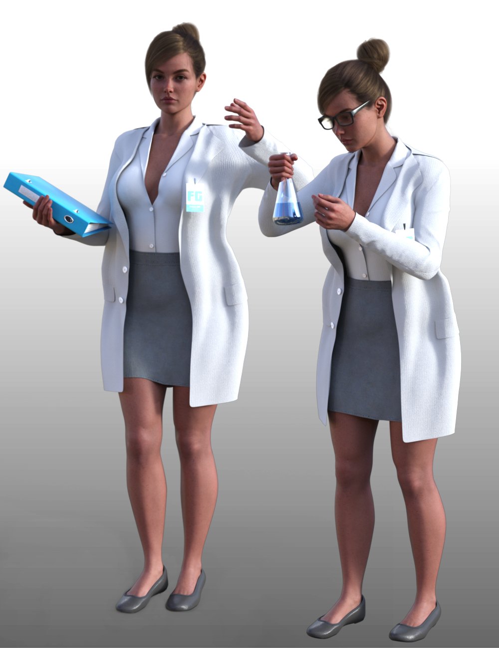 FG Science Lab Uniform for Genesis 9 by: IronmanFugazi1968, 3D Models by Daz 3D