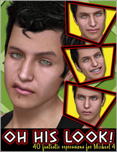 Oh His Look! Expressions for M4 by: 3DCelebrity, 3D Models by Daz 3D