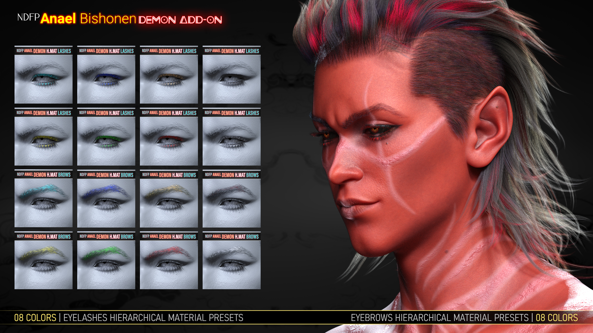 NDFP Anael Demon AddOn for NDFP Anael Bishonen and Genesis 9 | Daz 3D