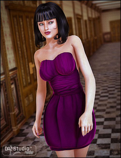 Cocktail Dress for V4 by: Barbara Brundon, 3D Models by Daz 3D
