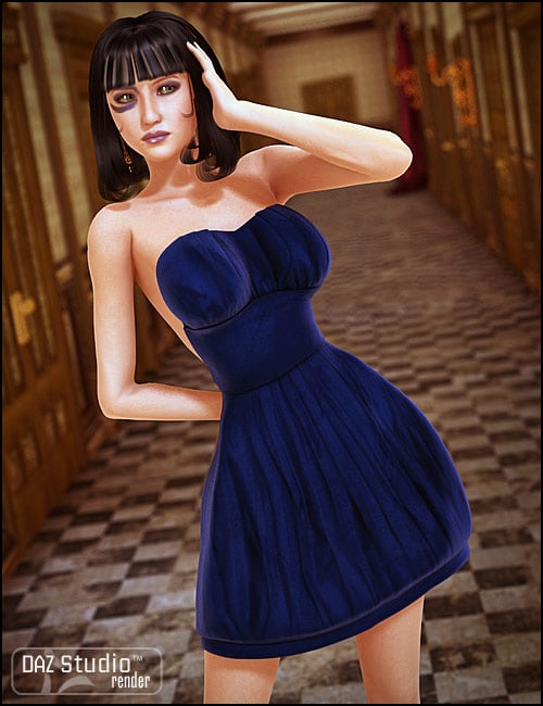 Cocktail Dress for V4 by: Barbara Brundon, 3D Models by Daz 3D