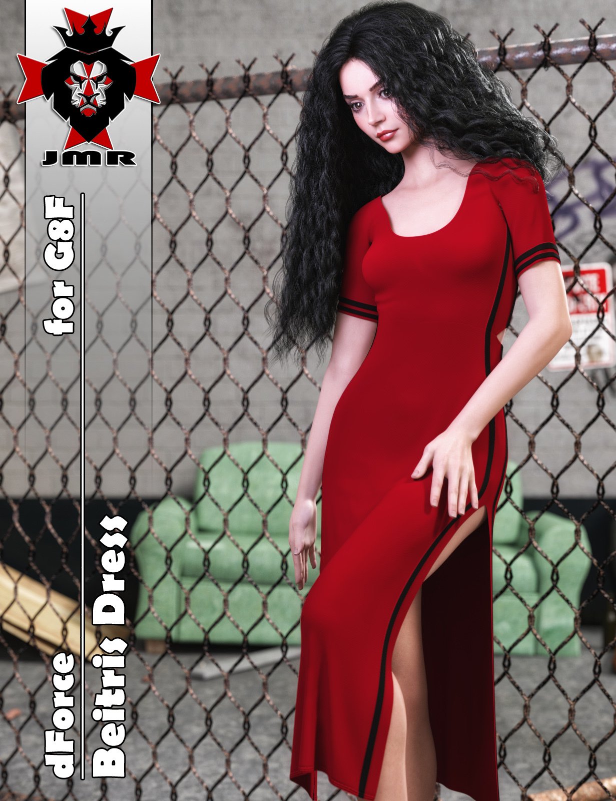 JMR dForce Beitris Dress for G8F by: JaMaRe, 3D Models by Daz 3D