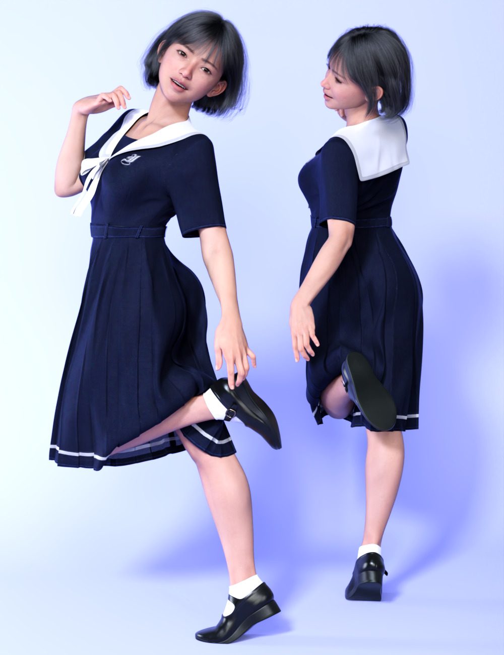 dForce Elegant Sailor One-piece for Genesis 9