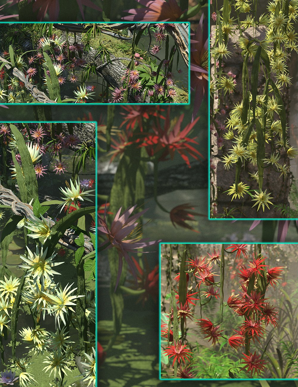 Orchid Cactus - Low Res Tropical Flowers by: MartinJFrost, 3D Models by Daz 3D