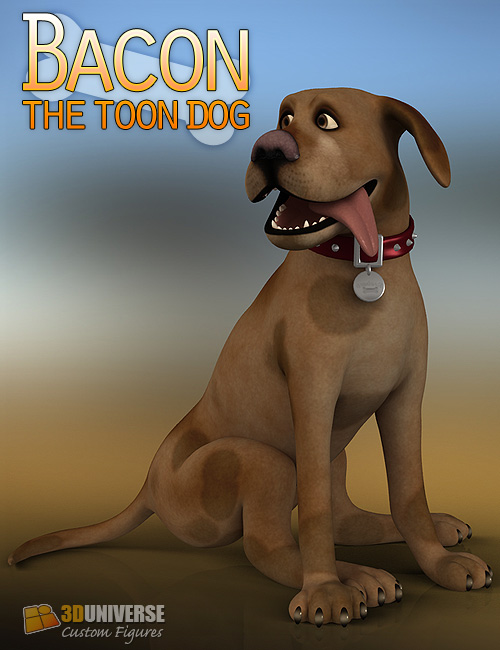 3D Universe's Bacon the Toon Dog by: 3D Universe, 3D Models by Daz 3D