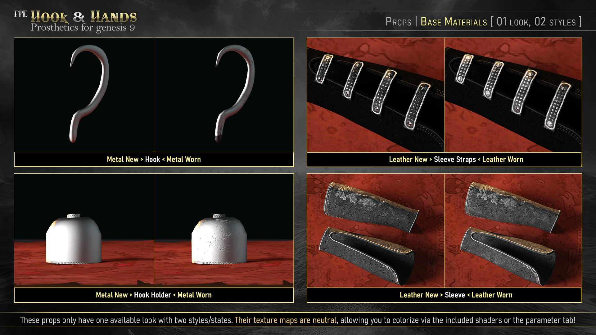 FPE Hook & Hands Prosthetic for Genesis 9 | Daz 3D