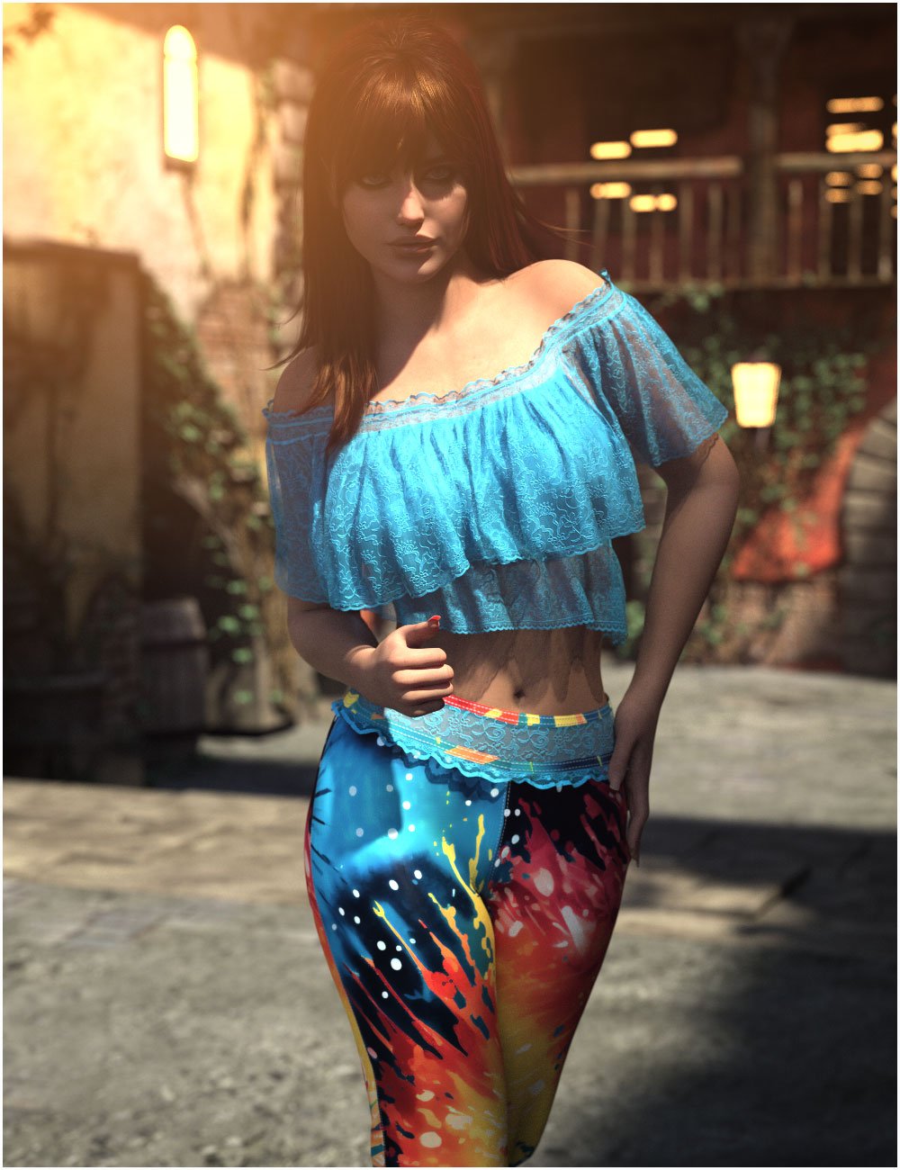 dForce Salamander Outfit For Genesis 9 by: Belladzines, 3D Models by Daz 3D